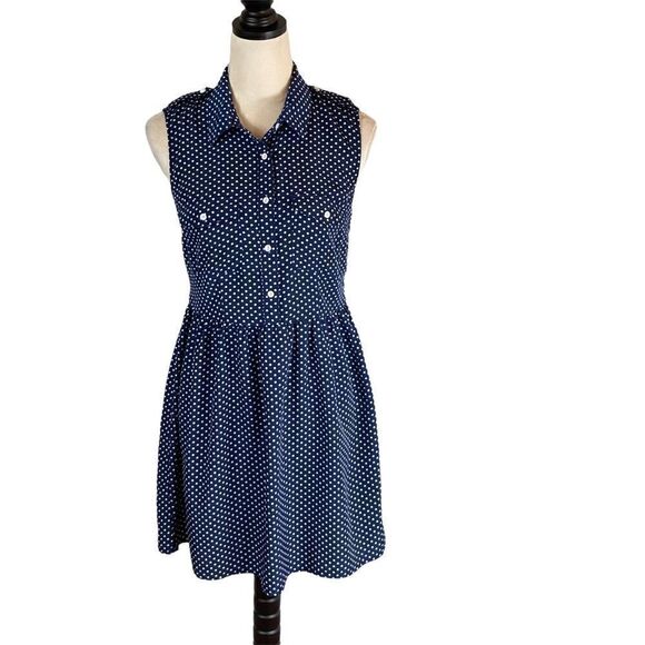 Forever 21 navy and white polka dot dress, size s - Picture 1 of 4
